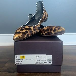 Brian Atwood leopard print flats.